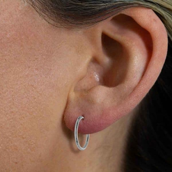 Sterling Silver Hoop Sleeper Earrings