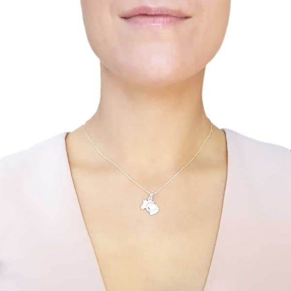 Sterling Silver Horse & Horseshoe Necklace