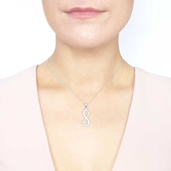 Sterling Silver Infinity Pendant With CZ