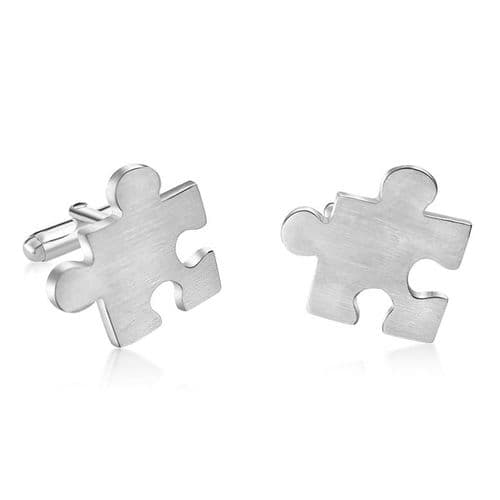 Sterling Silver Jigsaw Piece Cufflinks