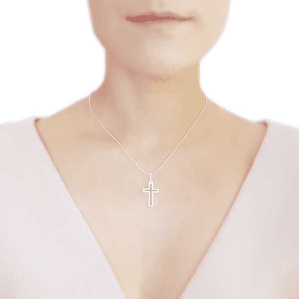 Sterling Silver Large Cut-Out Cross Pendant
