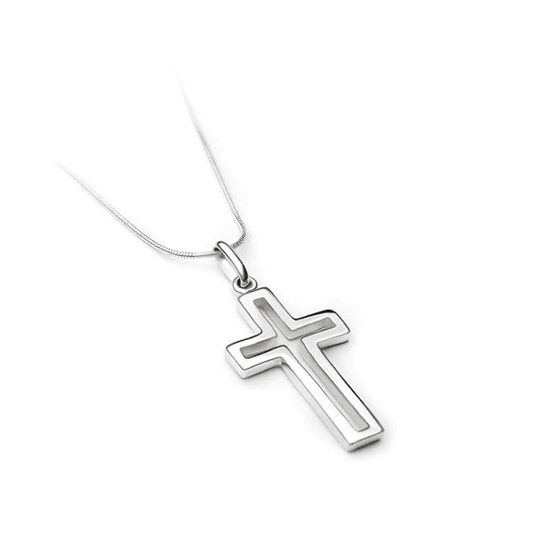 Sterling Silver Large Cut-Out Cross Pendant