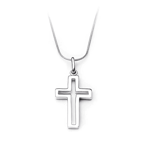 Sterling Silver Large Cut-Out Cross Pendant