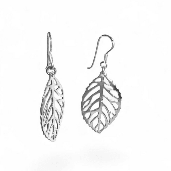 Sterling Silver Leaf Earrings