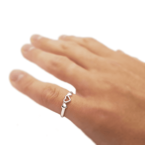 Sterling Silver Little Hearts Ring