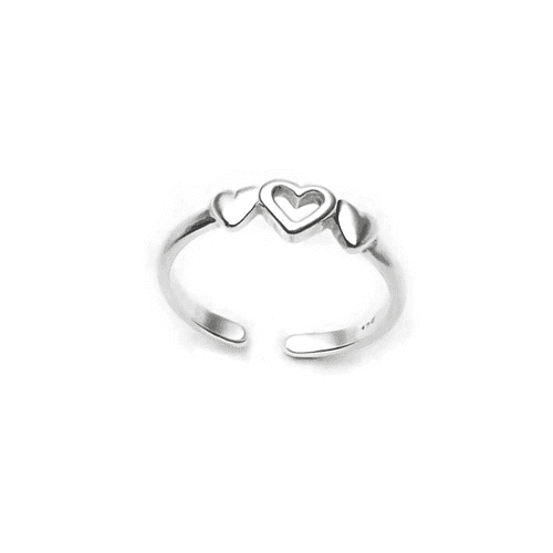 Sterling Silver Little Hearts Ring