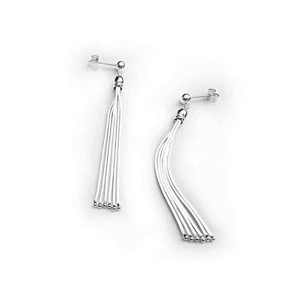 Sterling Silver Long Tassle Earrings