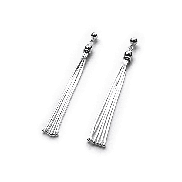 Sterling Silver Long Tassle Earrings