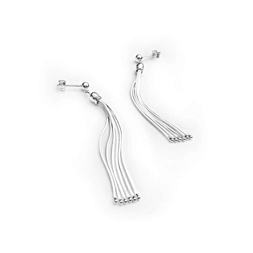 Sterling Silver Long Tassle Earrings
