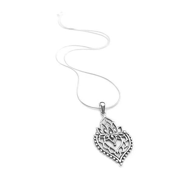 Sterling Silver Lotus Style Pendant