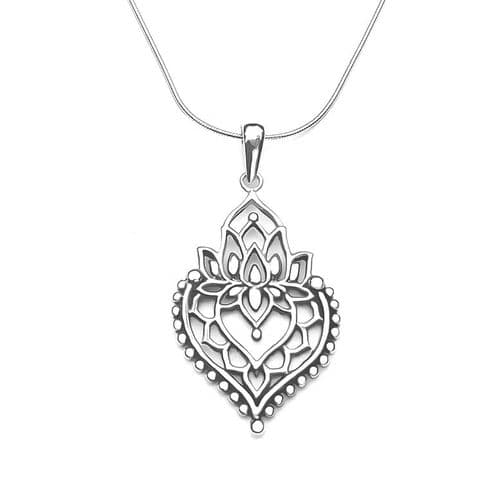 Sterling Silver Lotus Style Pendant