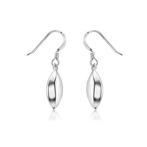Sterling Silver Oval Drop Earrings