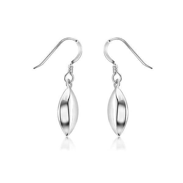 Sterling Silver Oval Drop Earrings