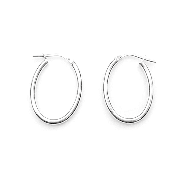 Sterling Silver Oval Hoop Earrings