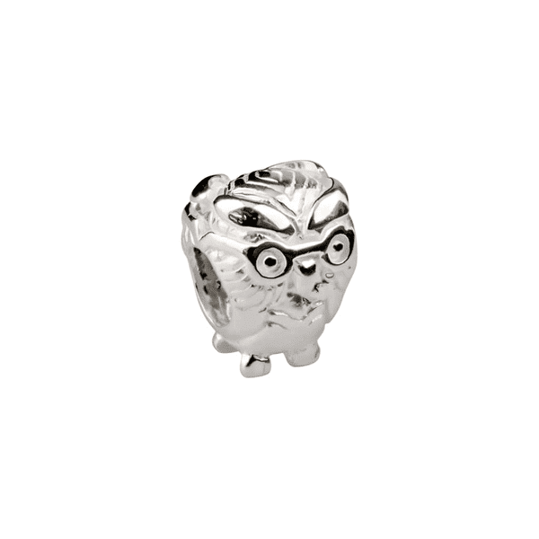 Sterling Silver Owl Charm Bead