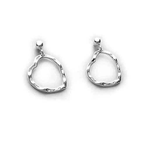 Sterling Silver Patterned Heart Earrings