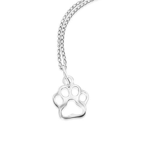 Sterling Silver Paw Print Necklace