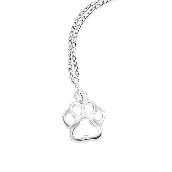 Sterling Silver Paw Print Necklace