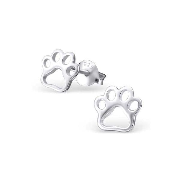 Sterling Silver Paw Print Studs