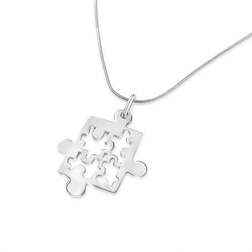 Sterling Silver Puzzle Necklace