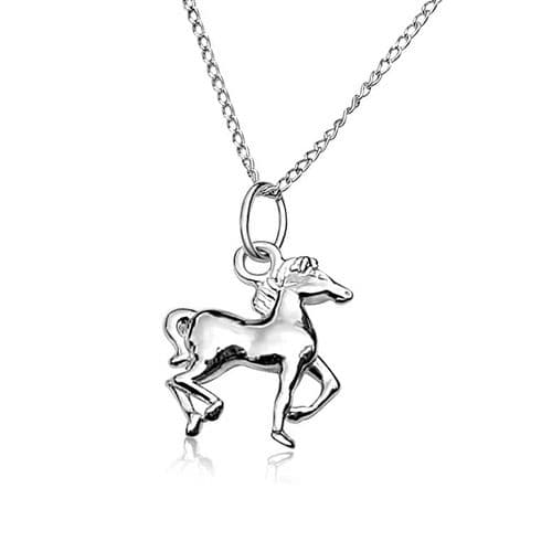Sterling Silver Racing Horse Necklace
