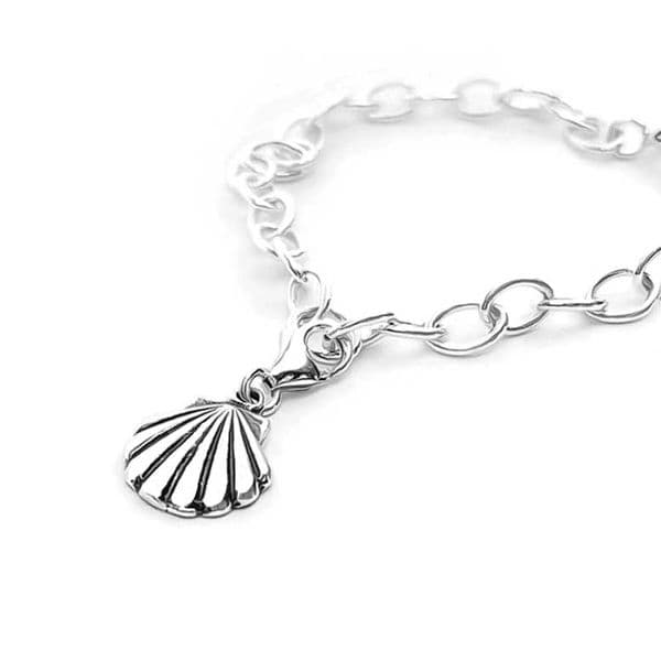 Sea Shell Charm - Silver Oyster Shell Charm | House of Silver