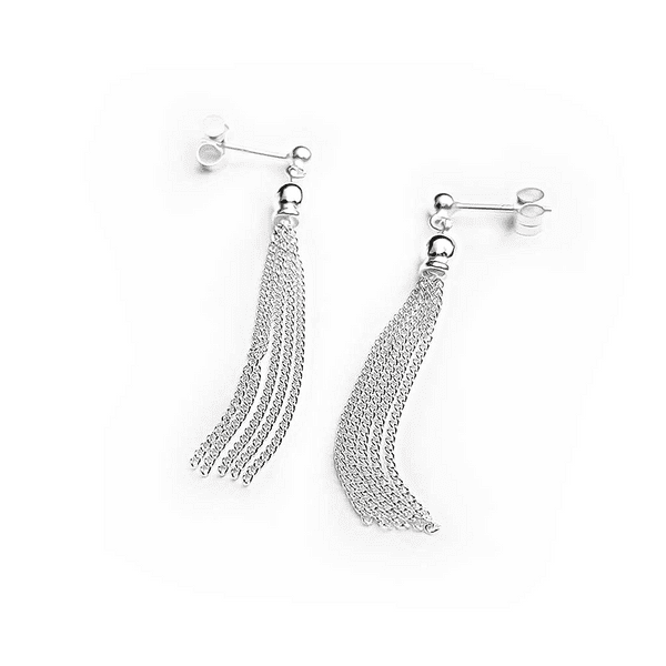 Sterling Silver Small Tassel Earrings