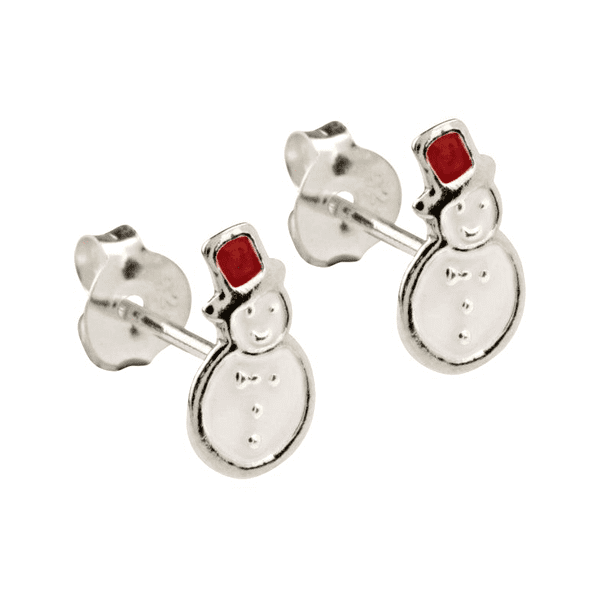 Sterling Silver Snowman Studs