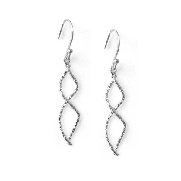 Sterling Silver Spiral Frosted Earrings