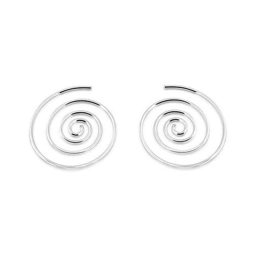 Sterling Silver Spiral Hoop Earrings