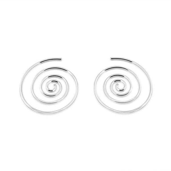 Sterling Silver Spiral Hoop Earrings