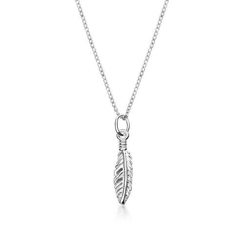 Sterling Silver Tiny Feather Necklace