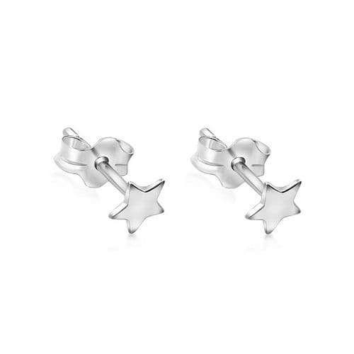 Sterling Silver Tiny Star Stud Earrings