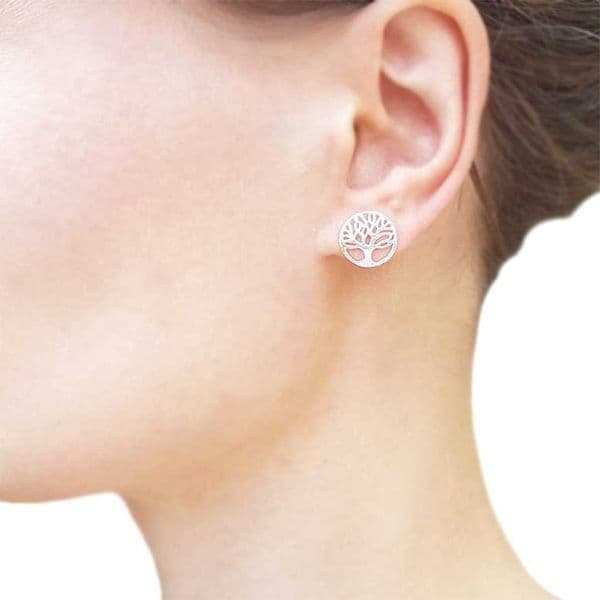 Sterling Silver Tree Of Life Studs