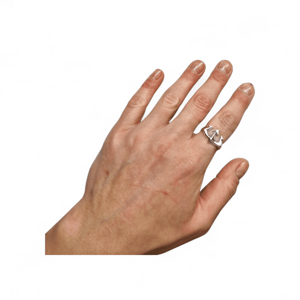 Sterling Silver Trident Ring