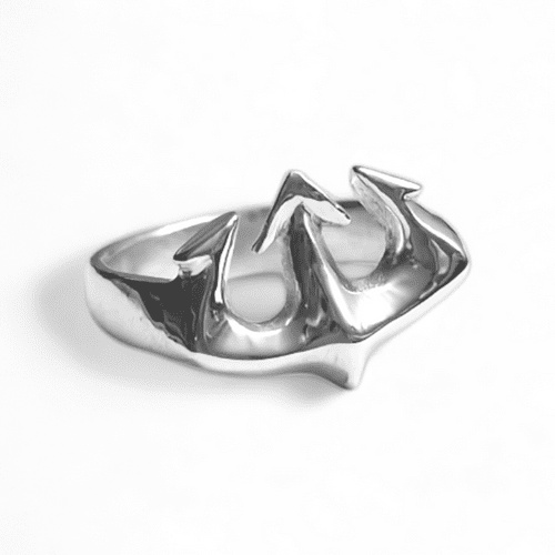 Sterling Silver Trident Ring