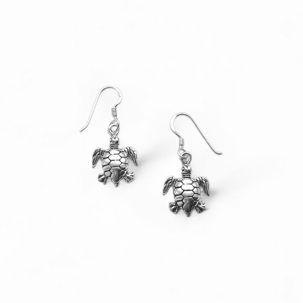 Sterling Silver Turtle Earrings