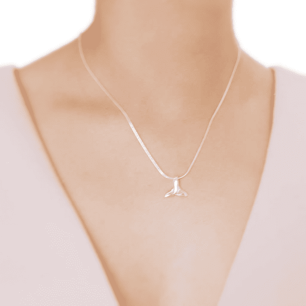 Sterling Silver Whale Tail Pendant