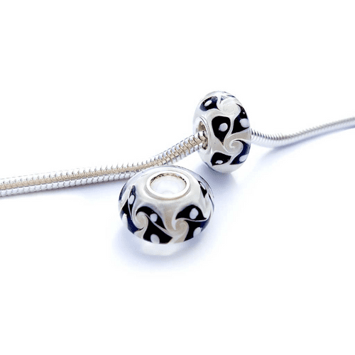 Swirled Diamond Glass Bead Charm