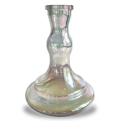 Glass Shisha Base - Wave With Base Grommet (Pearl)