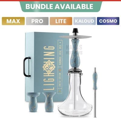 RF Hookah Handmade - Lightning Baby Blue Gold