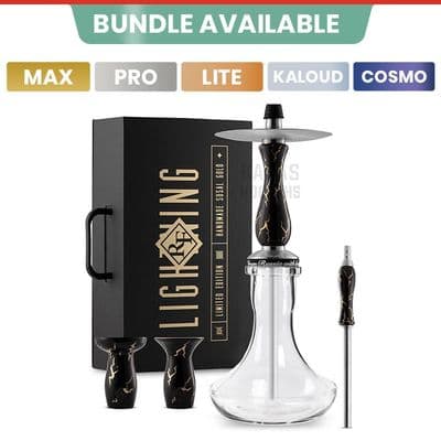 RF Hookah Handmade - Lightning Black Gold