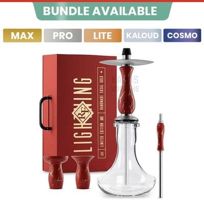 RF Hookah Handmade - Lightning Red Gold