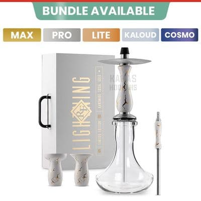 RF Hookah Handmade - Lightning White Gold
