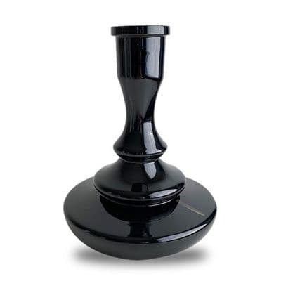 Vessel Glass Shisha Base - Tree With Base Grommet (Black Gloss With Line)