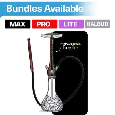 WOOKAH Hookah - Lumi Red Mastercheck Mill (Glow In The Dark)