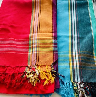 Original / Authentic Kenyan Kikoy /Beach Sarongs/ Scarves with intense Colour Plain