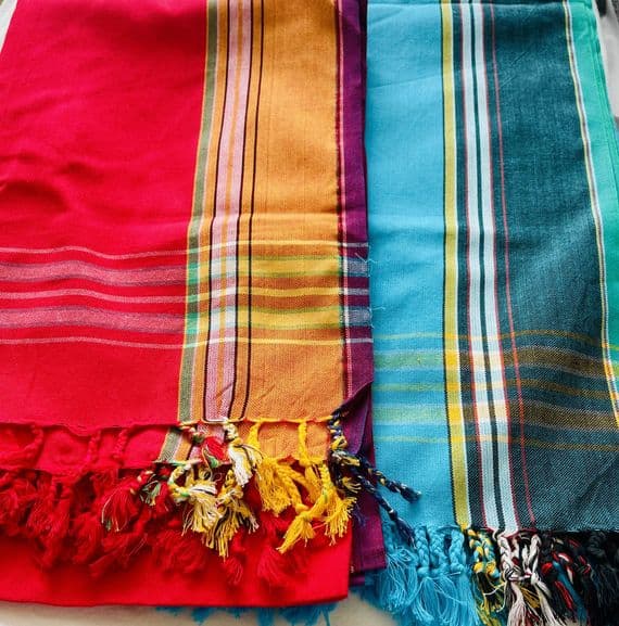 Original / Authentic Kenyan Kikoy /Beach Sarongs/ Scarves with intense Colour Plain