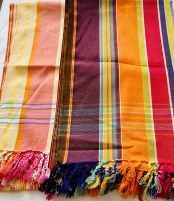 Original / Authentic Kenyan Kikoys / Beach Sarongs/ Scarves with intense colourful stripes