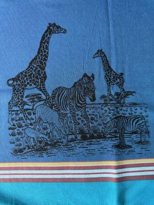 Original / Authentic Kenyan Kikoys / Scarves /Beach in Deep, Blue, Black, Green, Light Blue & Yellow